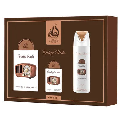 📻 Perfume Unissex – Lattafa Vintage Radio Gift Set