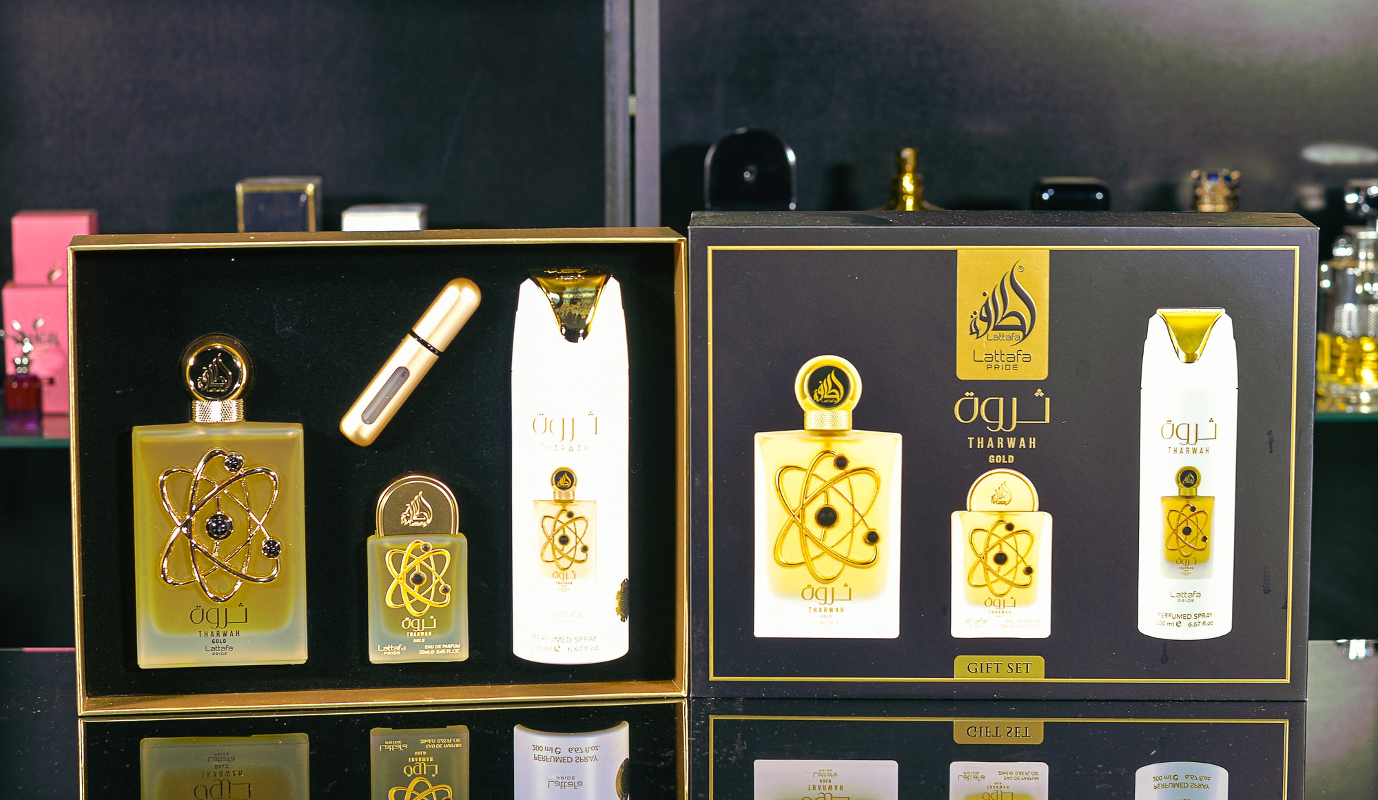 🟡 Perfume Unissex – Lattafa Tharwah Gold Gift Set
