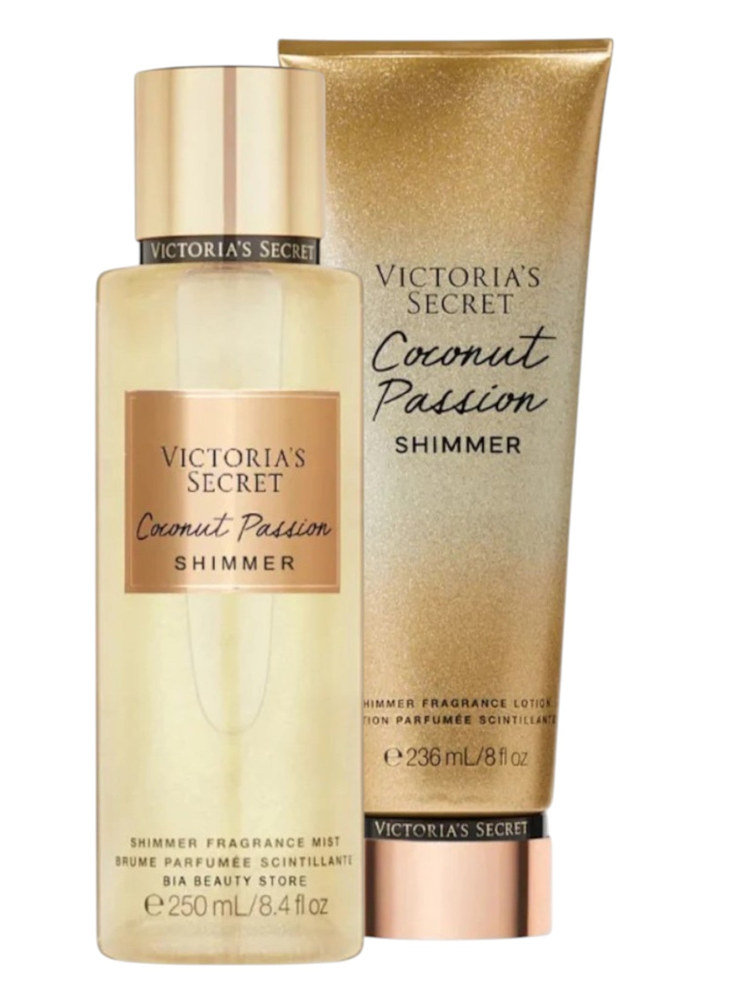 Victoria’s Secret – Kit Body Splash 250ml + Creme Hidratante 236ml Coconut Passion Shimmer