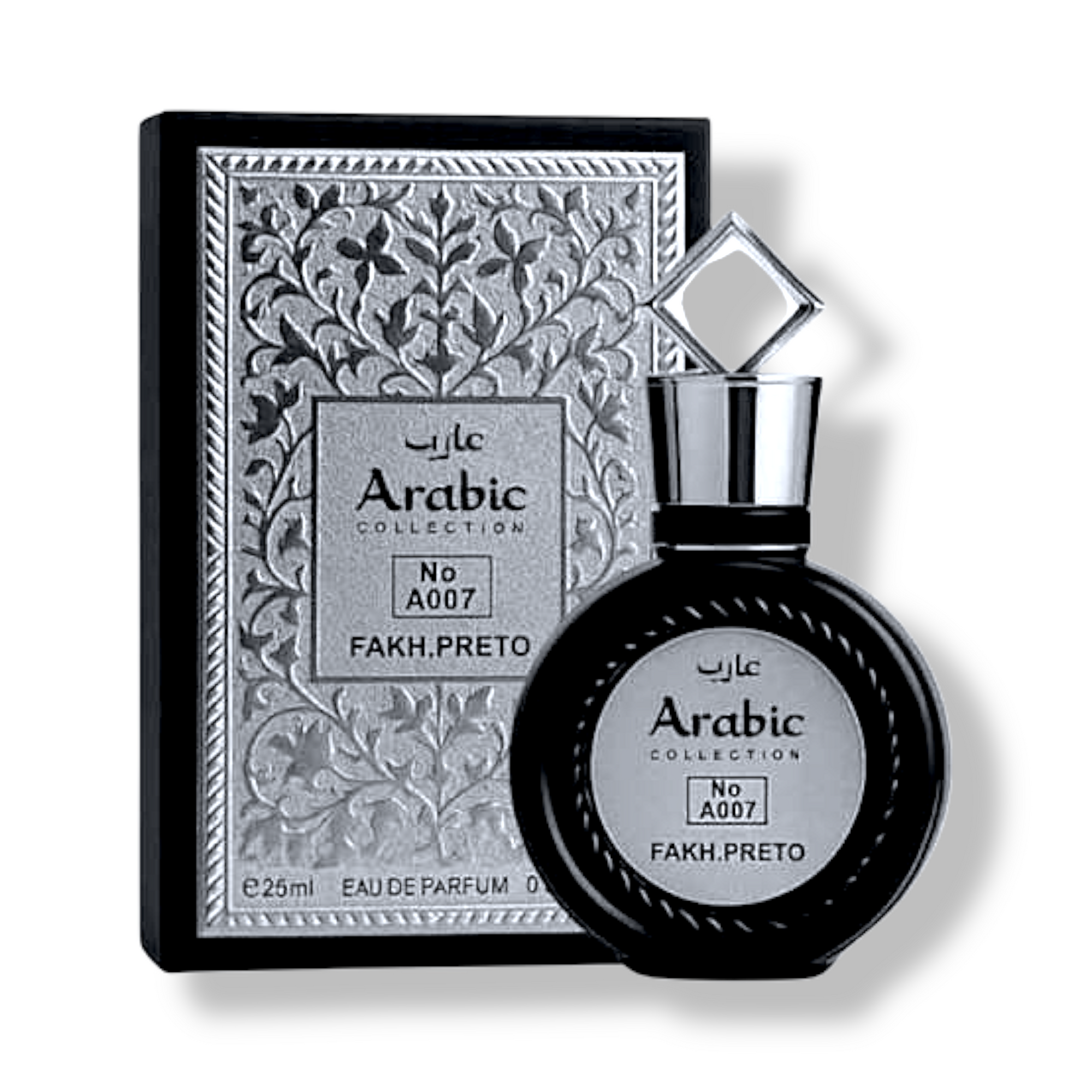 🩶 Perfume Masculino Árabe – Arabic Miniatura A007 Fakhar Silver Eau de Parfum 25ml