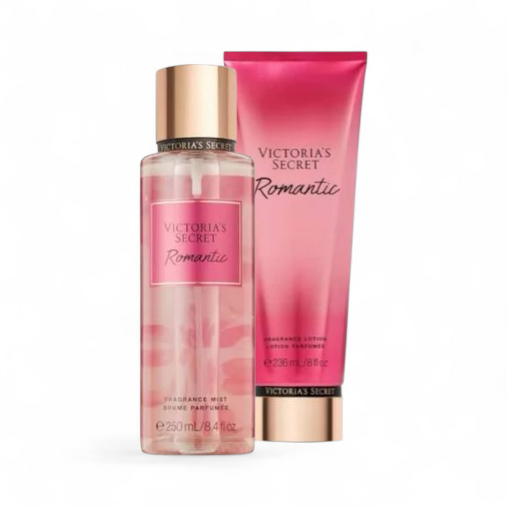 🌹 Kit Feminino Victoria’s Secret Romantic – Body Splash 250ml + Creme Hidratante 236ml