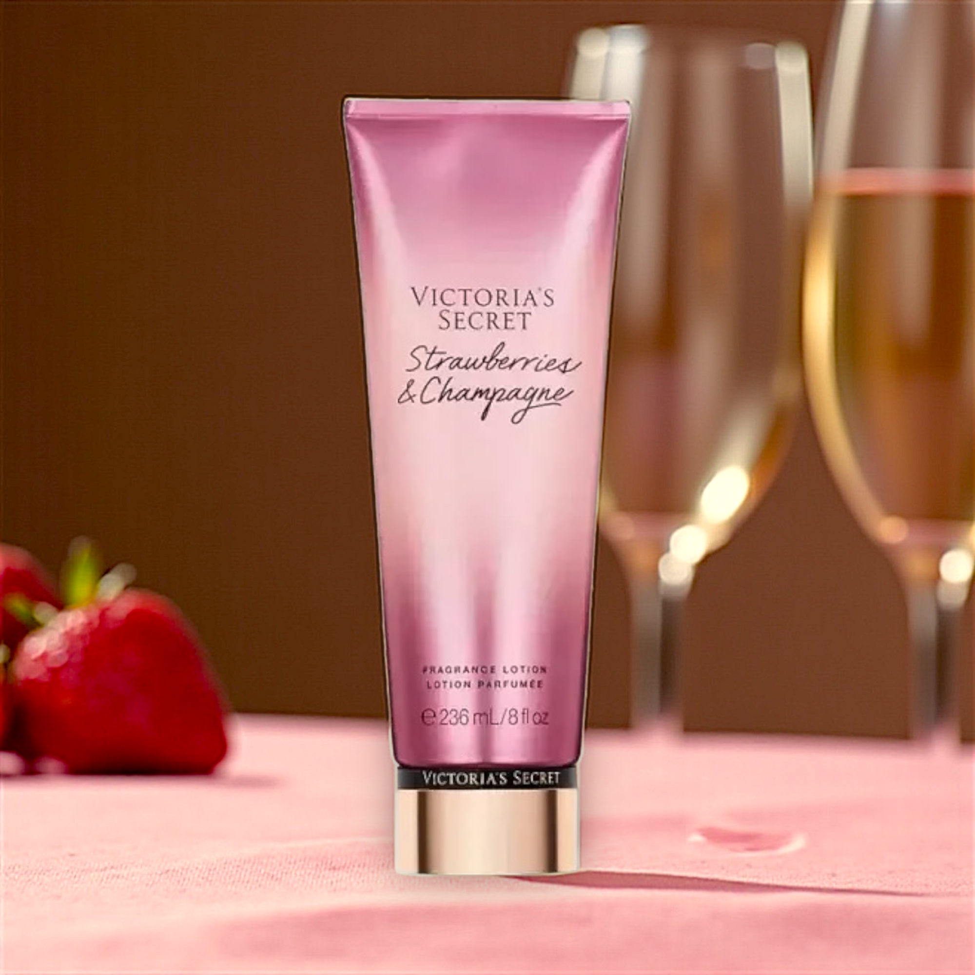 🍓 Victoria’s Secret Strawberry &amp; Champagne – Creme Hidratante Corporal 236ml