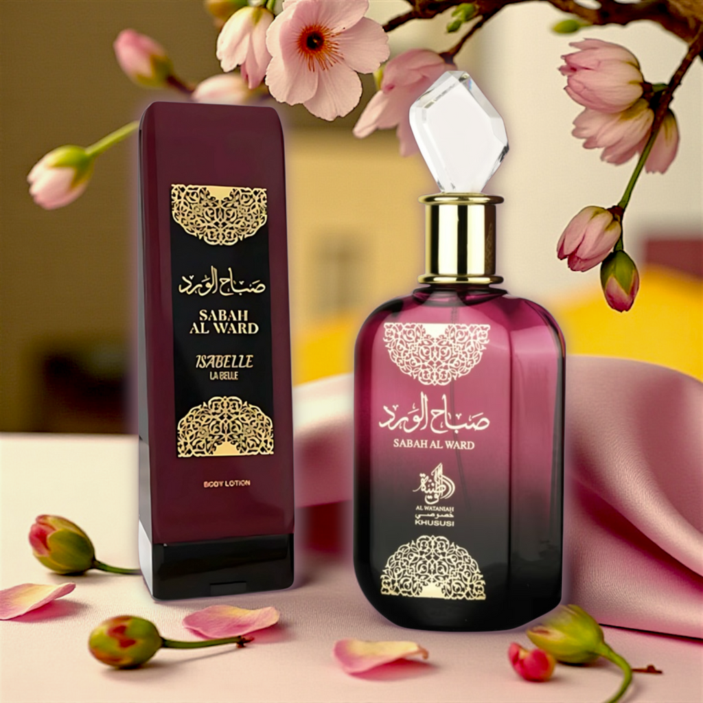 🌹 KIT FEMININO – AL WATANIAH SABAH AL WARD 100ML + ISABELLE LÁ BELLE CREME CORPORAL 200ML