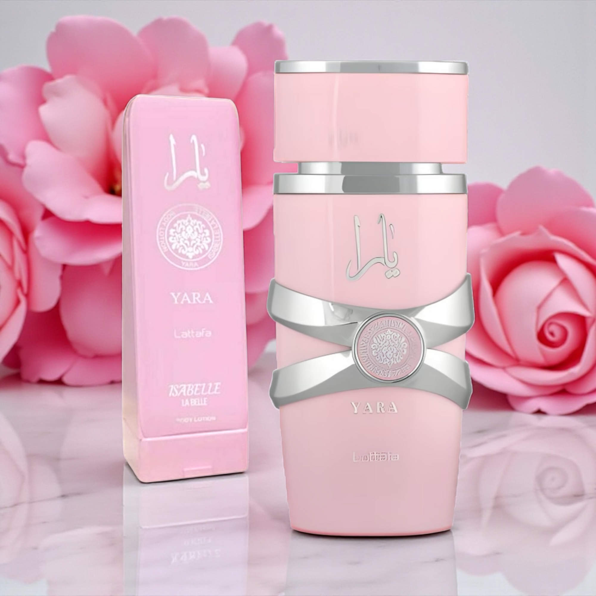 🌸 KIT FEMININO – LATTAFA YARA ROSE 100ML + ISABELLE LÁ BELLE CREME CORPORAL 200ML