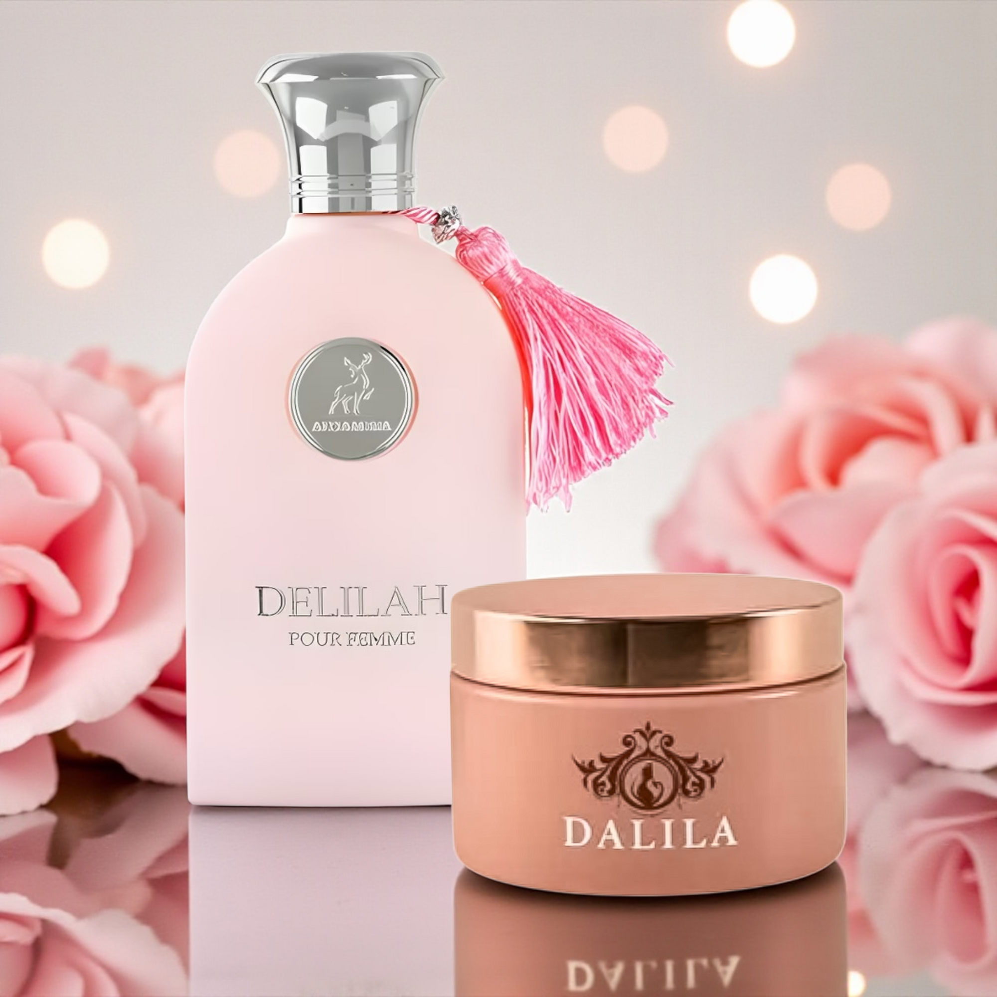 💖 KIT FEMININO – LATTAFA DELILAH 100ML + ISABELLE LÁ BELLE PASTA CORPORAL DALILA 200ML