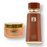 🤎 KIT MASCULINO – LATTAFA LIQUID BRUN 100ML + ISABELLE LÁ BELLE PASTA CORPORAL 200ML