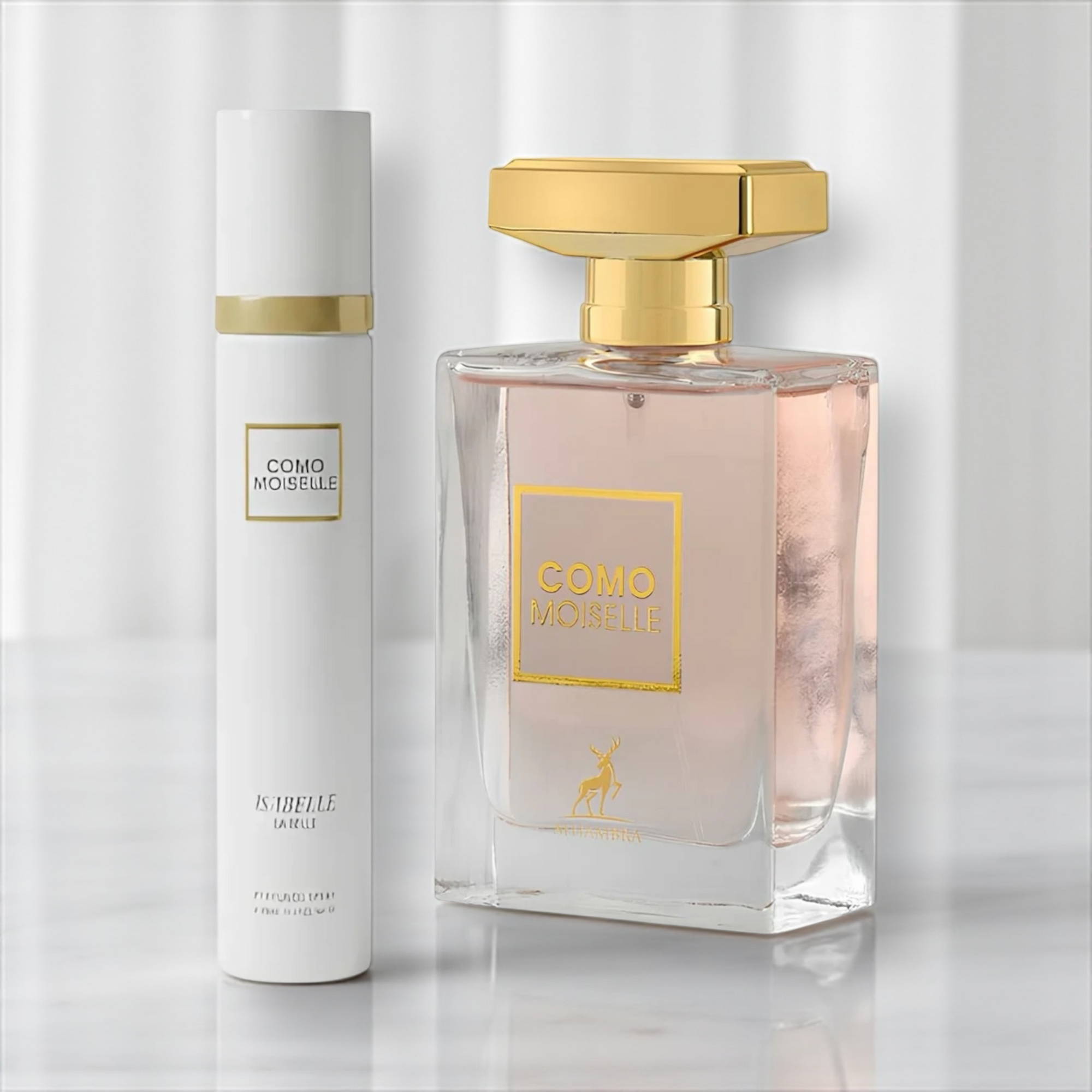 🤍 KIT FEMININO – MAISON ALHAMBRA COMO MOISELLE 100ML + SPRAY CORPORAL FEMININO 300ML