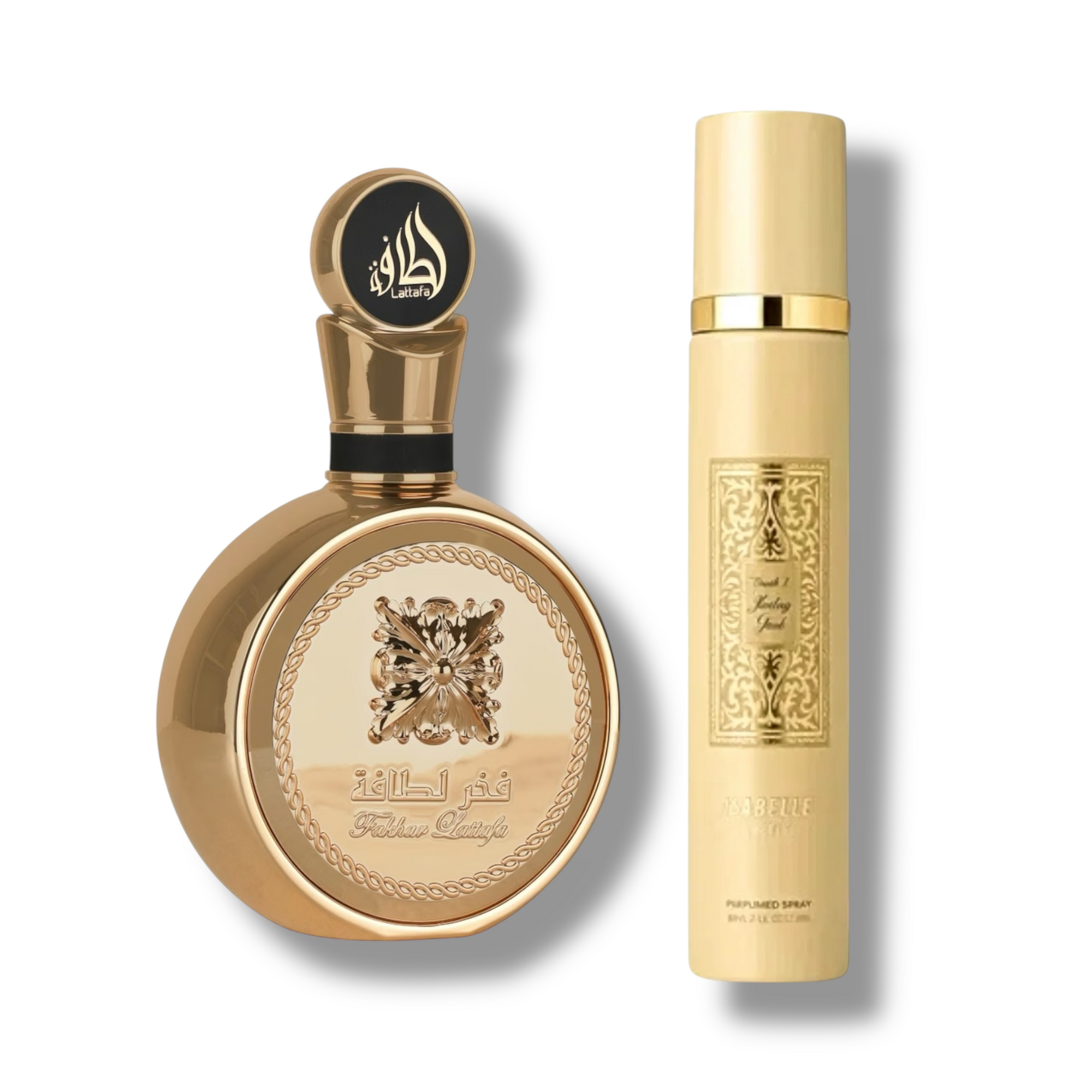 💛 KIT UNISSEX – LATTAFA FAKHAR GOLD 100ML + SPRAY CORPORAL 300ML