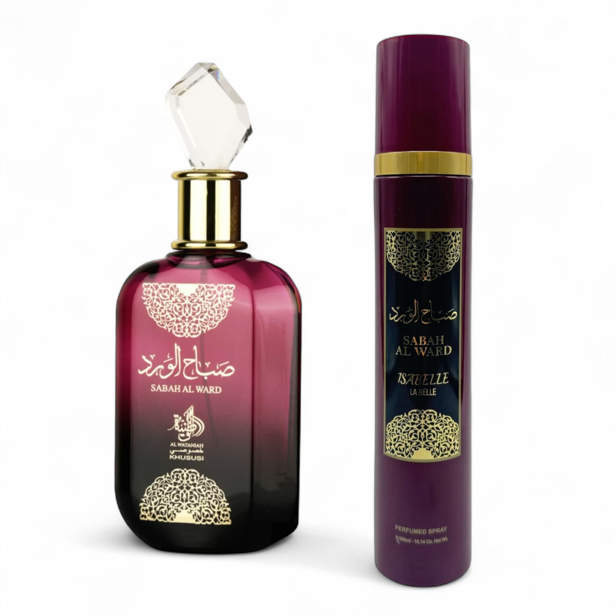 🌹 KIT FEMININO – AL WATANIAH SABAH AL WARD 100ML + SPRAY CORPORAL 300ML
