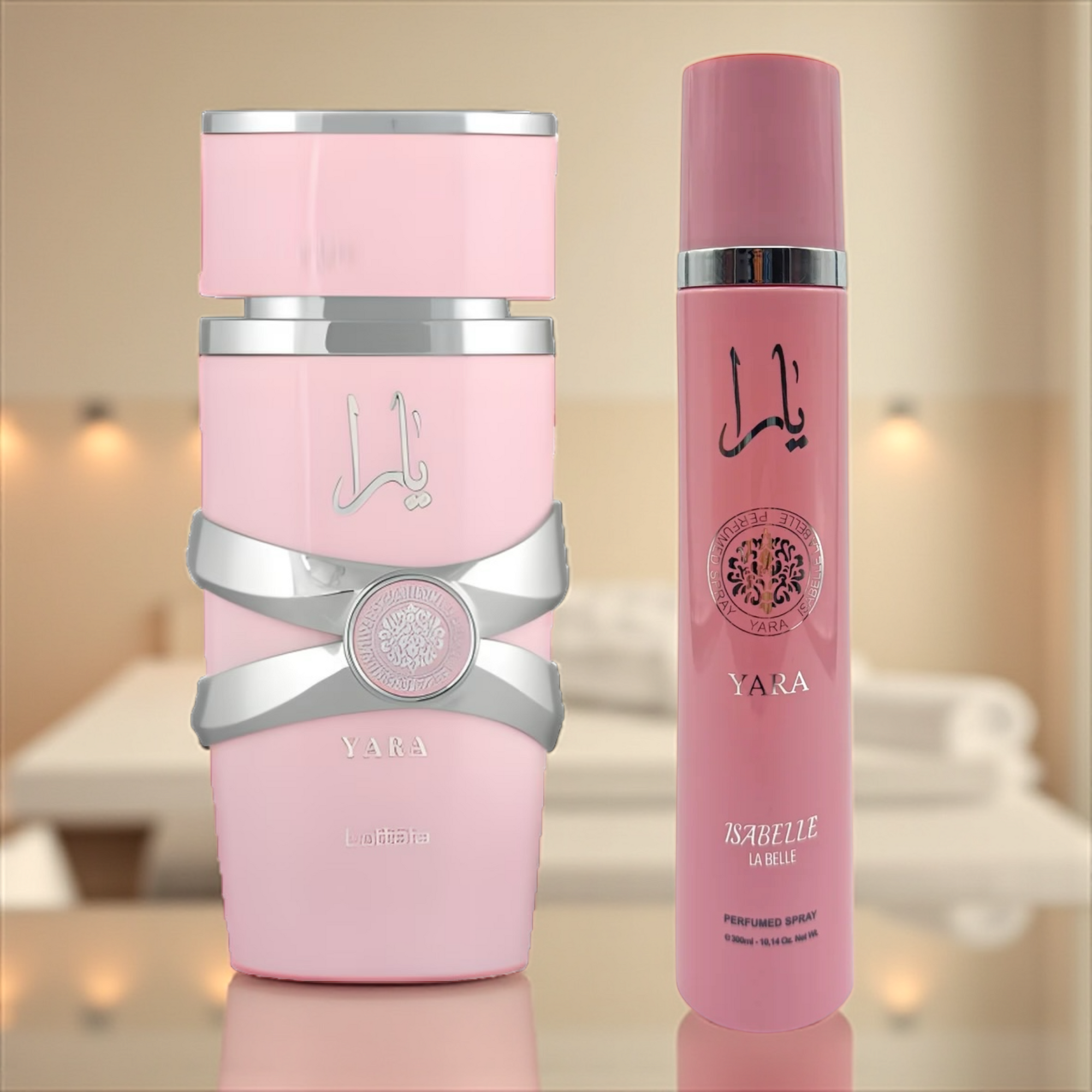 🌸 KIT FEMININO – LATTAFA YARA ROSE 100ML + SPRAY CORPORAL 300ML