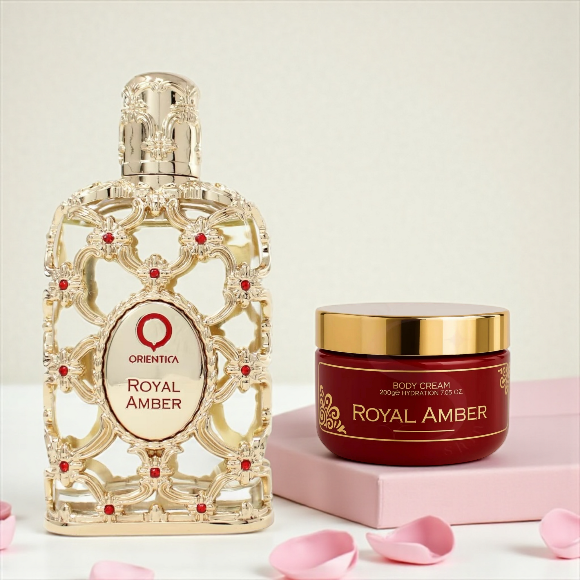 💛 KIT UNISSEX – ORIENTICA ROYAL AMBER 80ML + ISABELLE LÁ BELLE PASTA CORPORAL 200ML