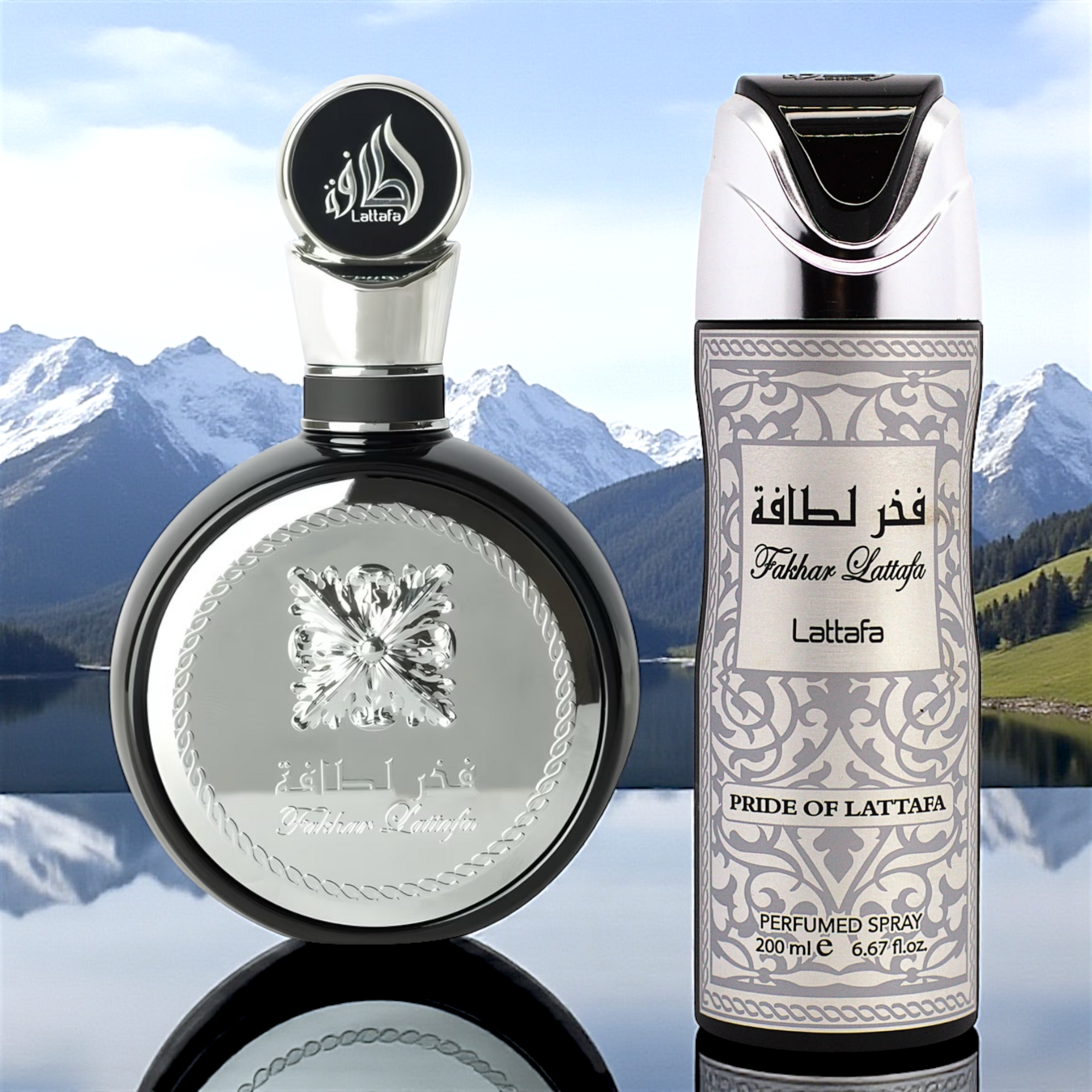 ⚫ KIT MASCULINO – FAKHAR BLACK 100ML + PERFUMED SPRAY CORPORAL 200ML